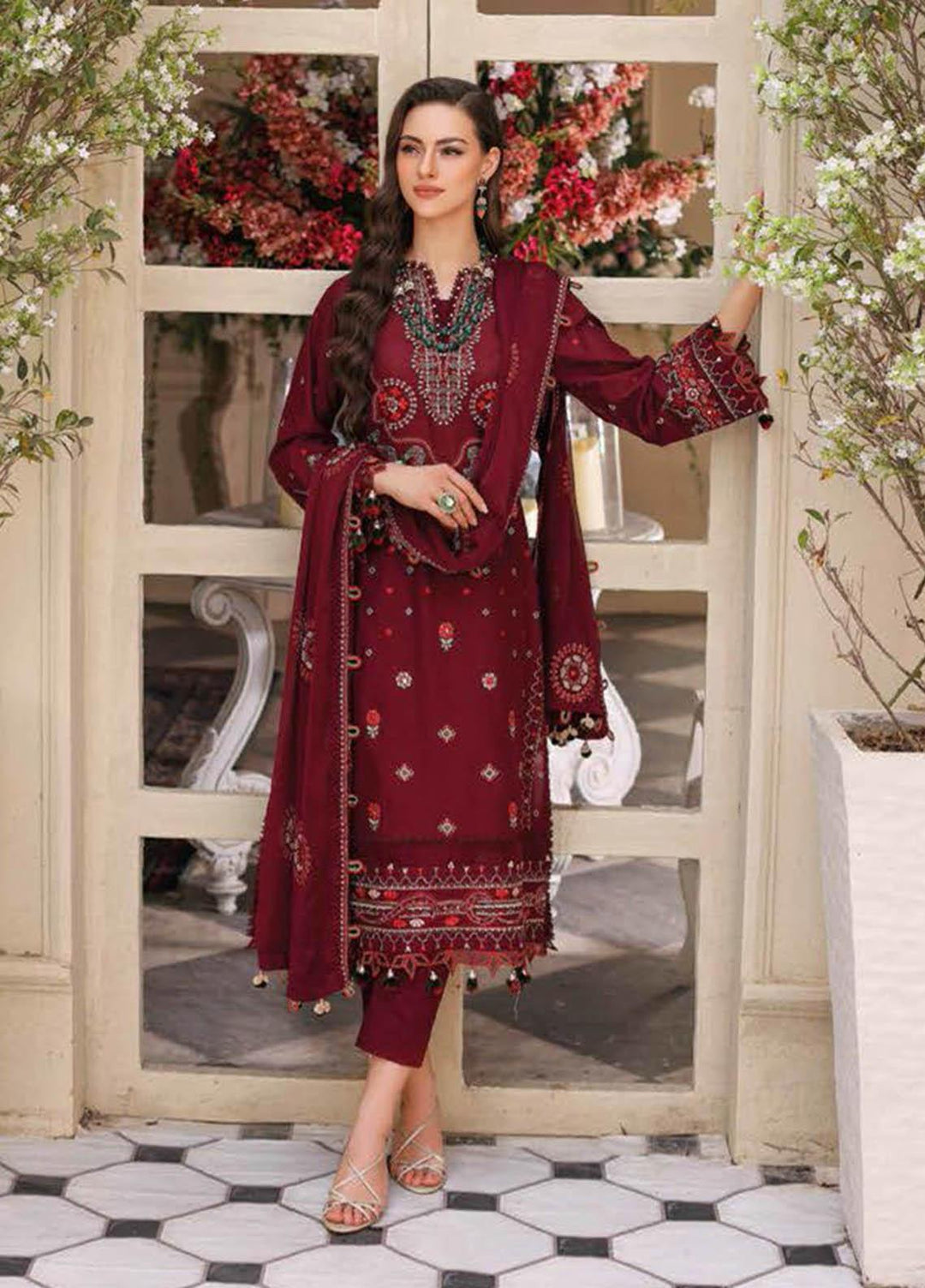 Gul Ahmed Embroidered Lawn Suits Unstitched 3 Piece GA23PS PM-32045 - Summer Collection