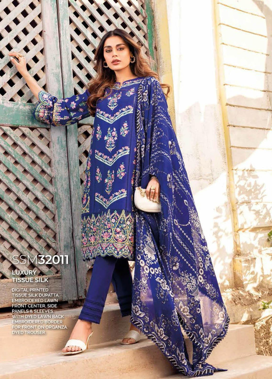 Gul Ahmed Embroidered Lawn Suits Unstitched 3 Piece GA23PS SSM-32011 - Summer Collection