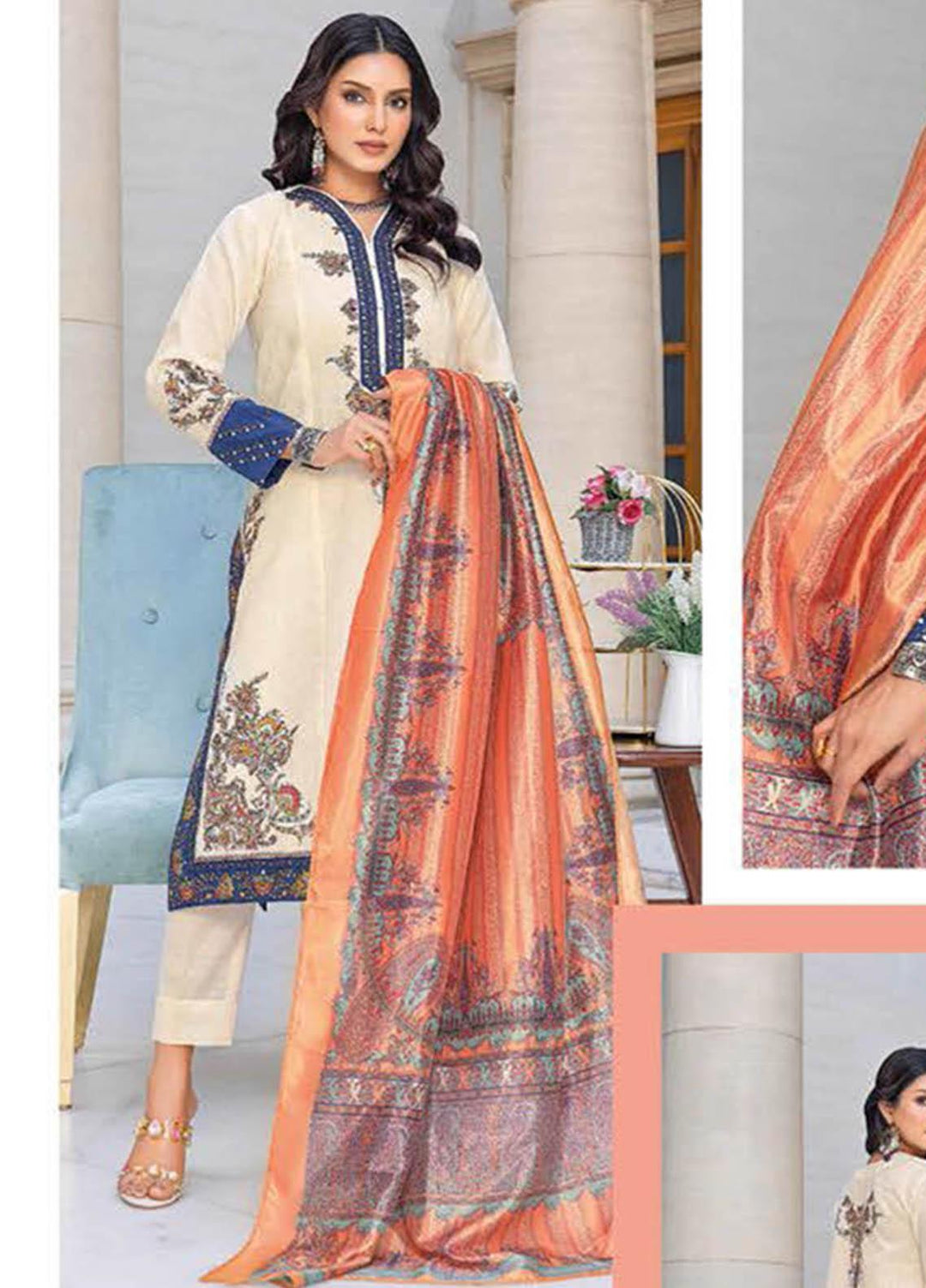 Gul Ahmed Embroidered Lawn Suits Unstitched 3 Piece GA23PS SSM-32014 - Summer Collection