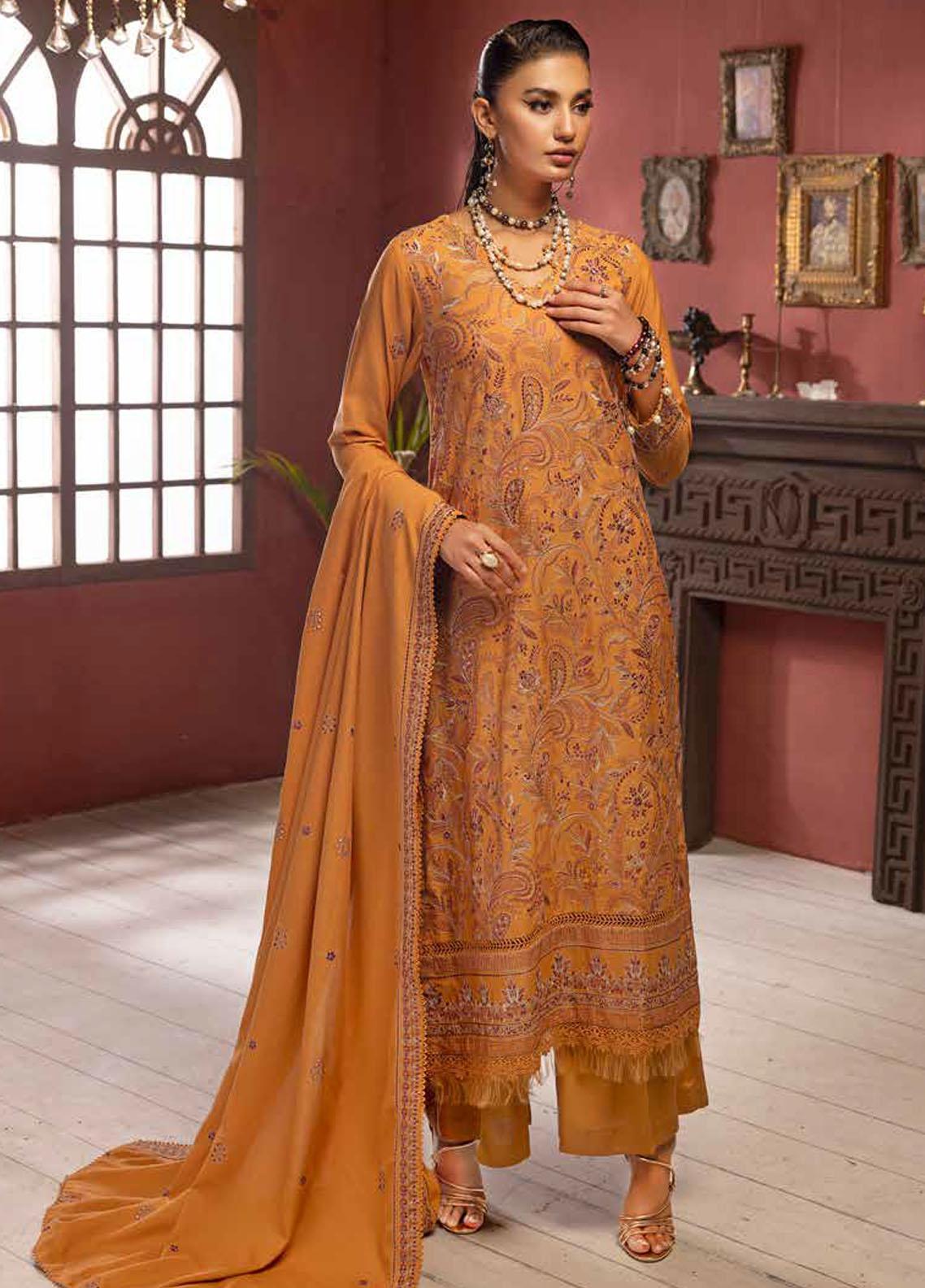 Gul Ahmed Embroidered Khaddar Suits Unstitched 3 Piece GA23WL AP-32089 - Winter Collection