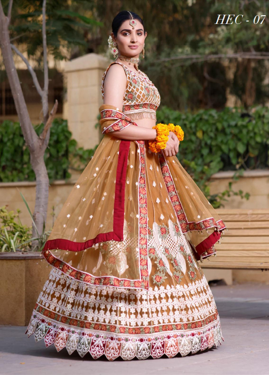 Gul-e-Mehnaaz By Hadia Eman Embroidered Chiffon Suits Unstitched 3 Piece HE22GM HEC-07 - Luxury Collection