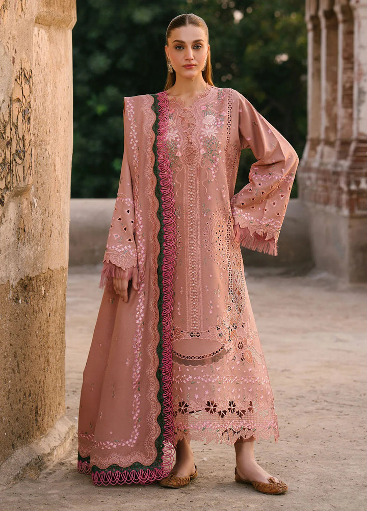 Gulabi Baagh by Bin Ilyas Embroidered Karandi Suit Unstitched 3 Piece BI24GB 152-A - Winter Collection