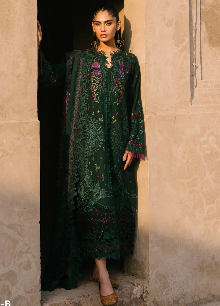 Gulabi Baagh by Bin Ilyas Embroidered Karandi Suit Unstitched 3 Piece BI24GB 152-B - Winter Collection