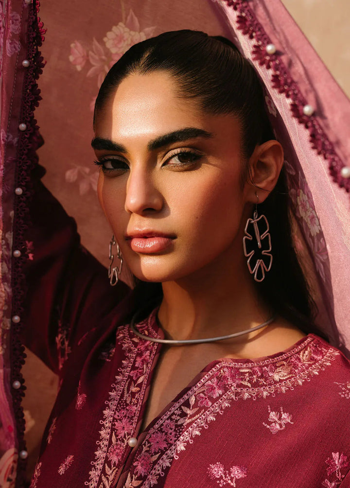 Gulabi Baagh by Bin Ilyas Embroidered Karandi Suit Unstitched 3 Piece BI24GB 153-B - Winter Collection