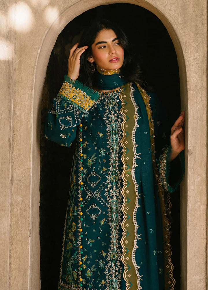 Gulabi Baagh by Bin Ilyas Embroidered Karandi Suit Unstitched 3 Piece BI24GB 157-A - Winter Collection