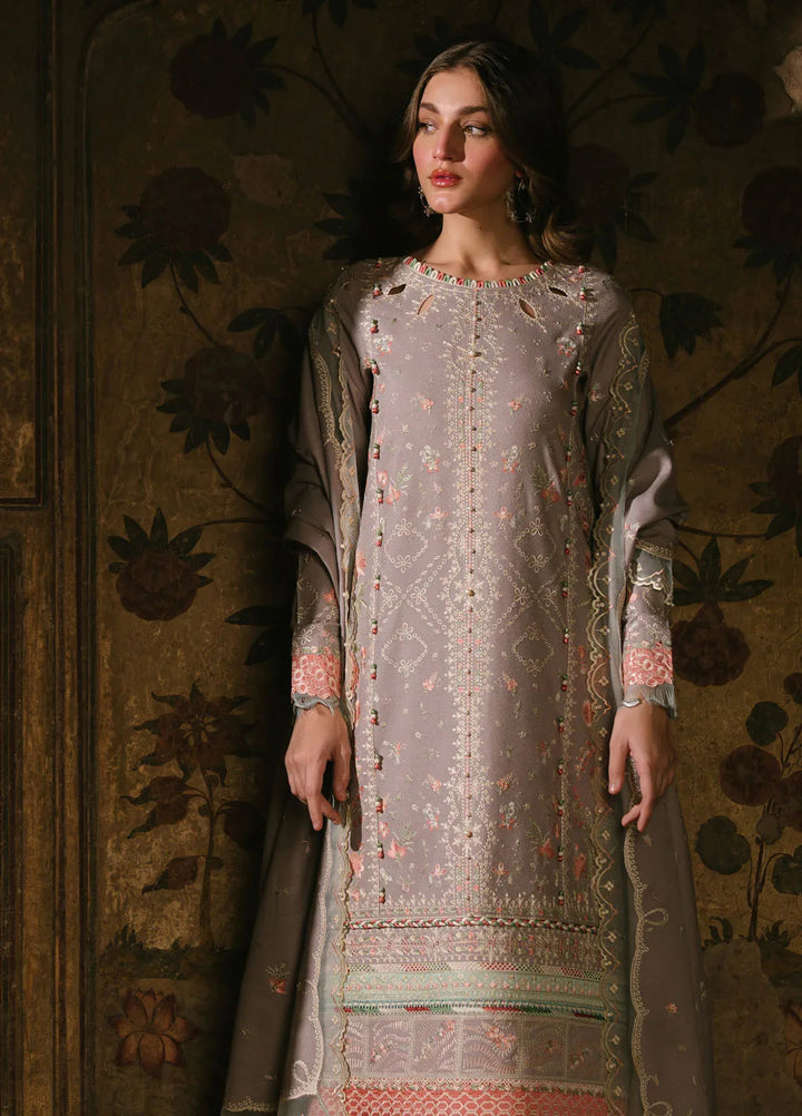 Gulabi Baagh by Bin Ilyas Embroidered Karandi Suit Unstitched 3 Piece BI24GB 157-B - Winter Collection
