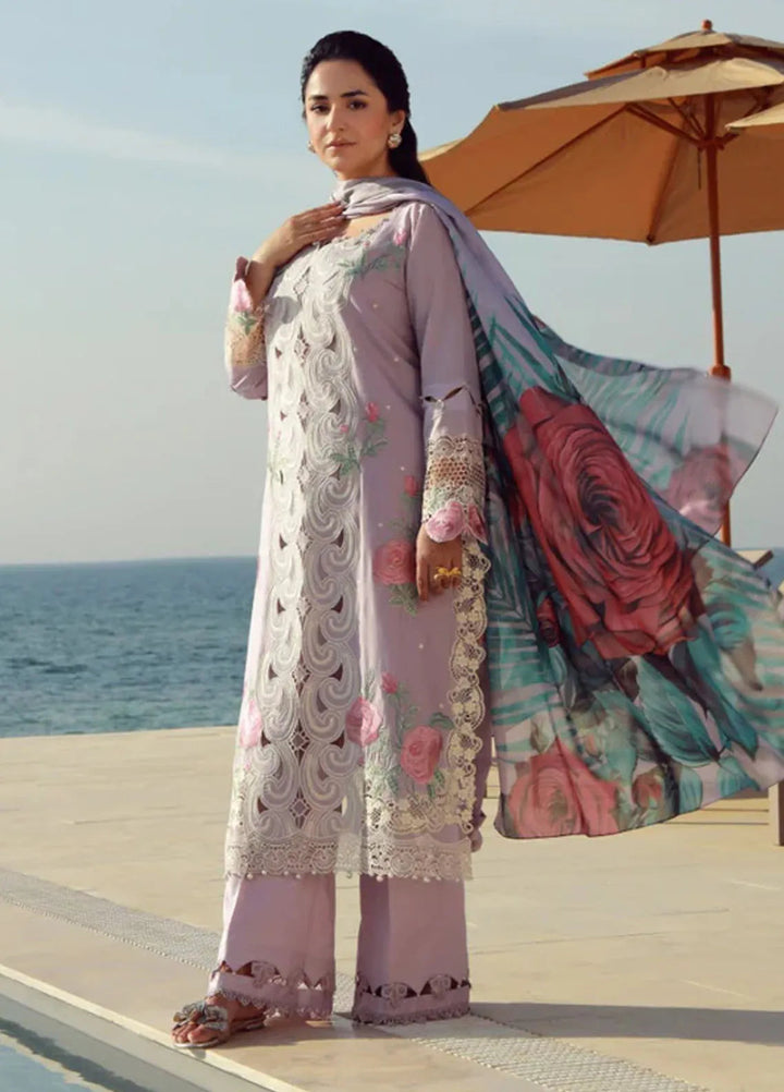 Gulmina Embroidered Lawn Suit Unstitched 3 Piece GLM25US Muave Magic - Summer Collection