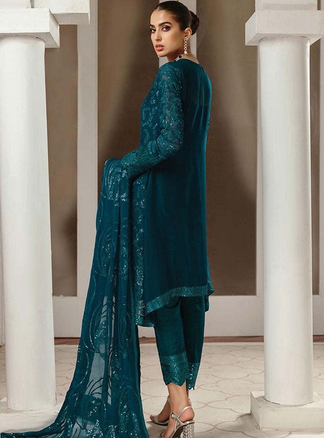 Gulmira By House of Nawab Embroidered Chiffon Suits Unstitched 3 Piece HON22-G2 06 Keyser - Luxury Collection