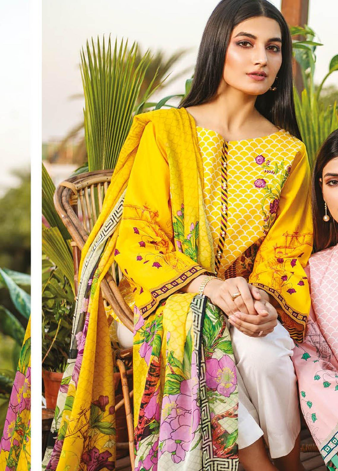 Orient Textile Embroidered Lawn Suits Unstitched 3 Piece OTL-21-021 Yellow - Summer Collection