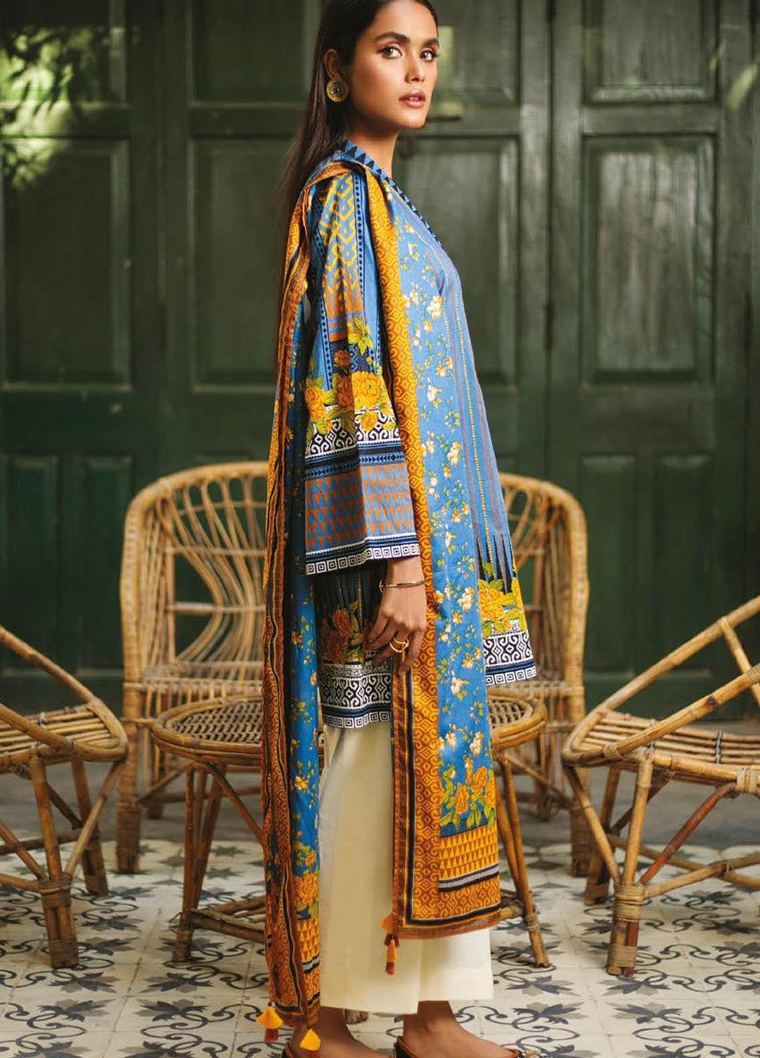 Orient Textile Printed Lawn Suits Unstitched 2 Piece OTL-21-024 Blue - Summer Collection