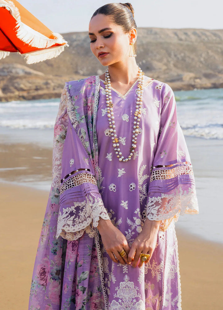 Hai Kuch By Elaf Embroidered Lawn Suit Unstitched 3 Piece EF24HK EHK-2A Banafsha - Festive Collection