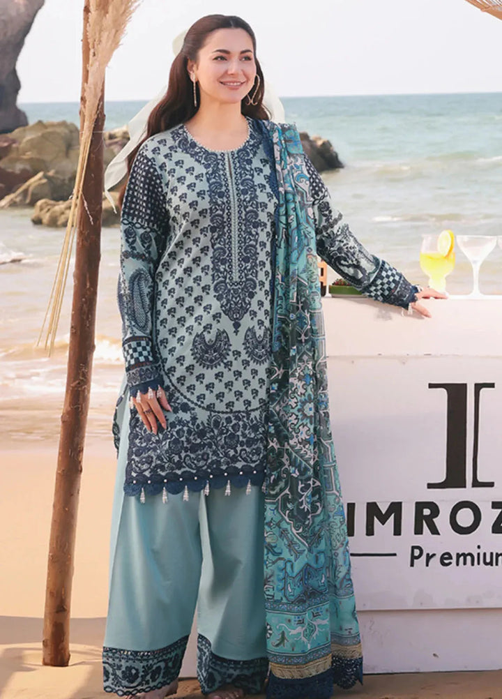 Hania by Imrozia Premium Embroidered Lawn Suits Unstitched 3 Piece IM25HL SL-75 A Parizay - Summer Collection