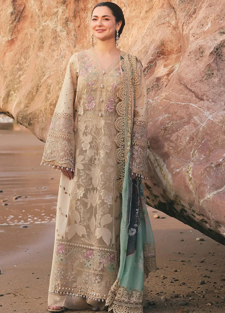 Hania by Imrozia Premium Embroidered Lawn Suits Unstitched 3 Piece IM25HL SL-83 Ayzal - Summer Collection