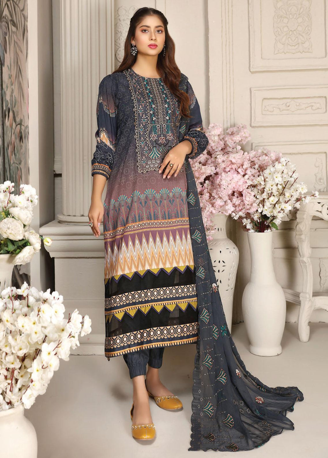 Haniya By Aalaya Embroidered Lawn Suits Unstitched 3 Piece ALY22L 02 - Summer Collection