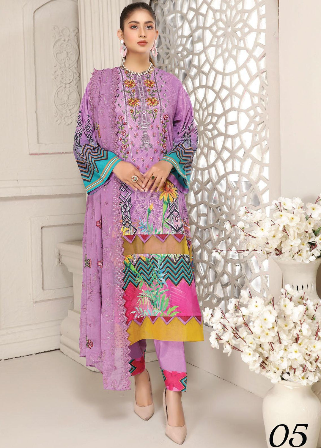 Haniya By Aalaya Embroidered Lawn Suits Unstitched 3 Piece ALY22L 05 - Summer Collection