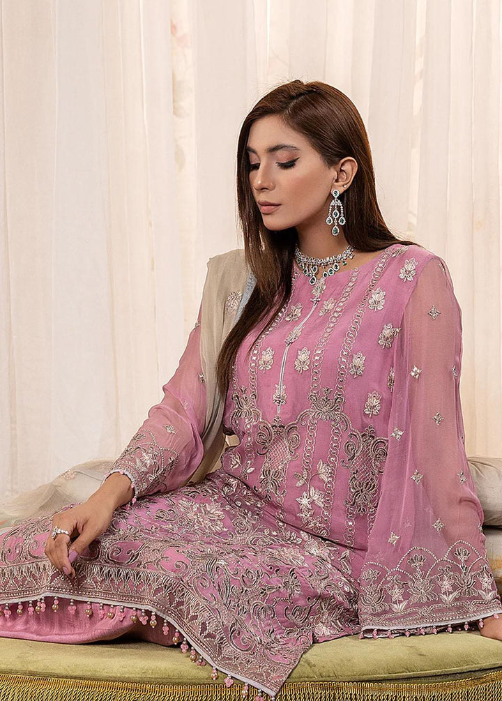 Haya By Kuch Khas Embroidered Chiffon Suits Unstitched 3 Piece FL23-KK14 K-1404 Mishfah - Festive Collection