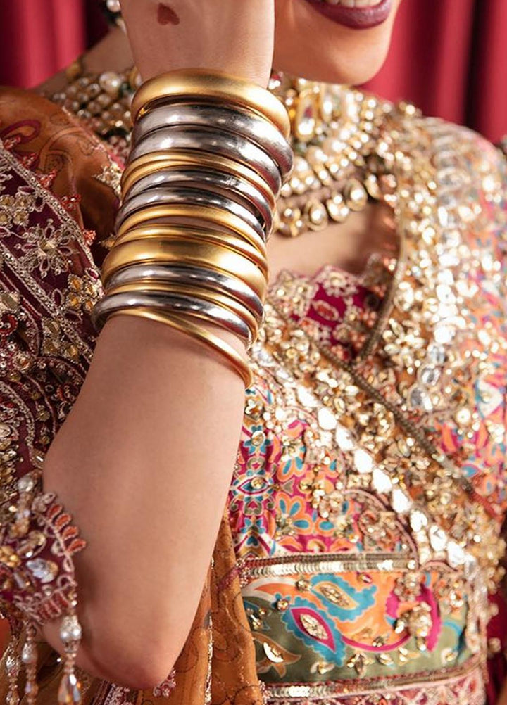 Heer Ranjha By Qalamkar Embroidered Silk Suits Unstitched 4 Piece QLM23HR Leela - Luxury Formal Collection