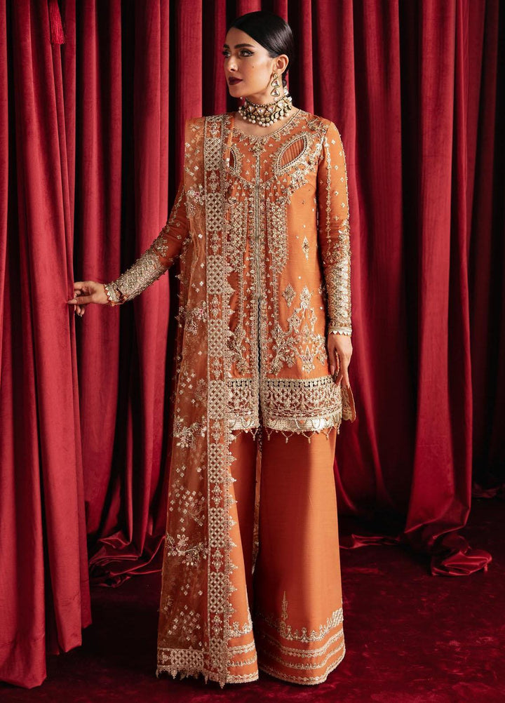 Heer Ranjha By Qalamkar Embroidered Raw Silk Suits Unstitched 3 Piece QLM23HR Noor - Luxury Formal Collection