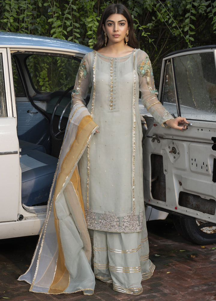 HEM Pret Embroidered Organza 3 Piece Suit Lotus Grey