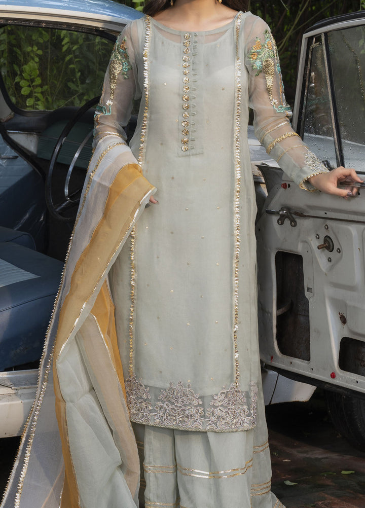 HEM Pret Embroidered Organza 3 Piece Suit Lotus Grey