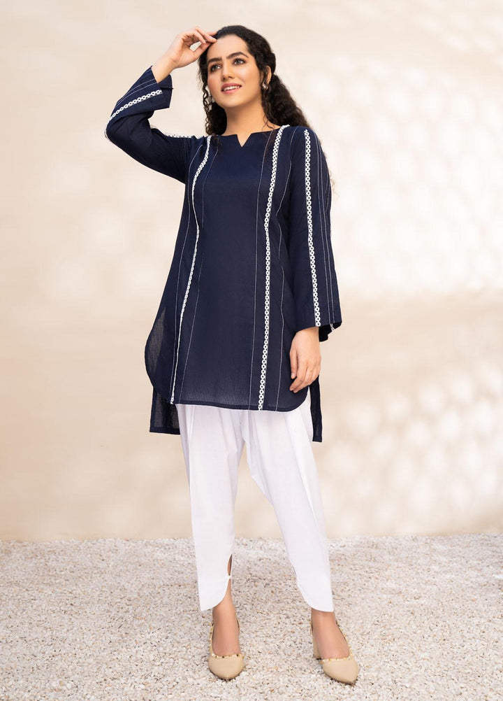 HemStitch Casual Pret  Lawn Kurti HS22BL Rukhma