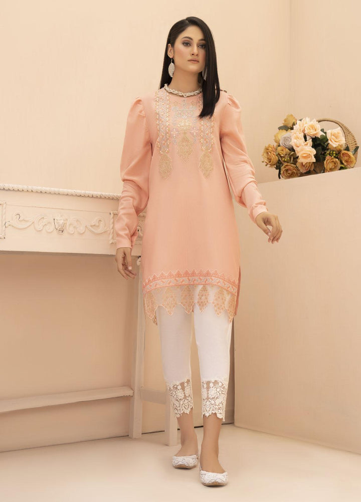 HemStitch Casual Pret  Lawn Kurti HS22PK Ayleen Peach
