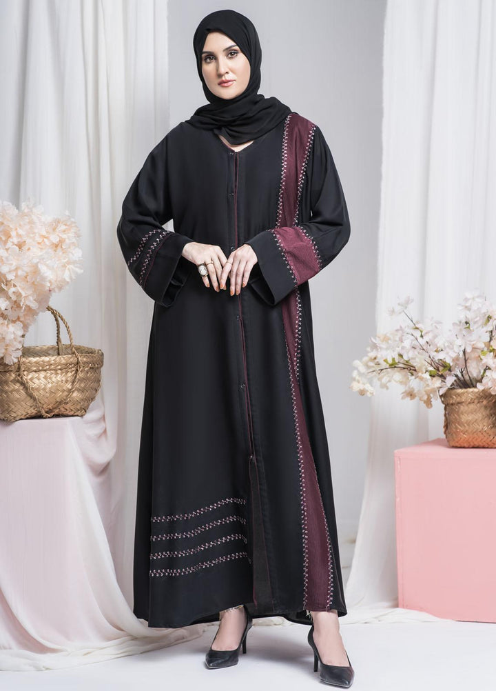 Hijab ul Ameer  Nida Casual Abaya JS-860 Blackberry