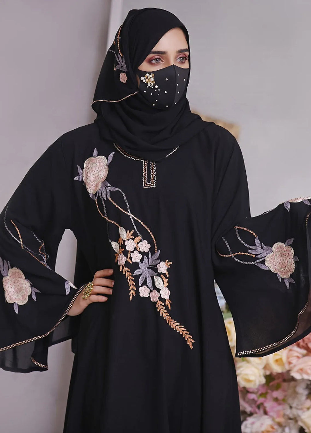 Hijab ul Ameer Pret Casual  Abaya Black Deluxe