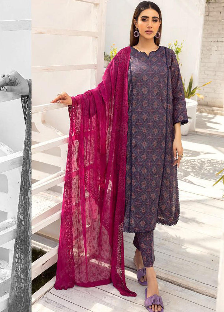 Husn-E-Jahan By Aalaya Printed Lawn Suits Unstitched 3 Piece ALY23HJ D-10 - Summer Collection