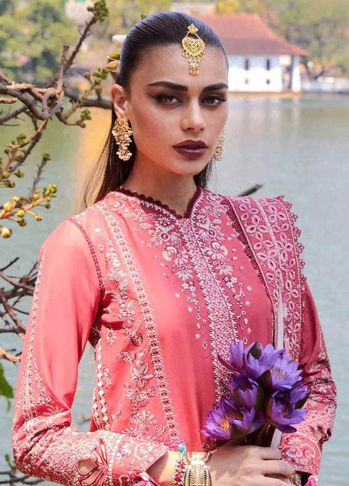 Hussain Rehar Embroidered Lawn Suit Unstitched 3 Piece HRR25LL D-05 Flare - Summer Collection