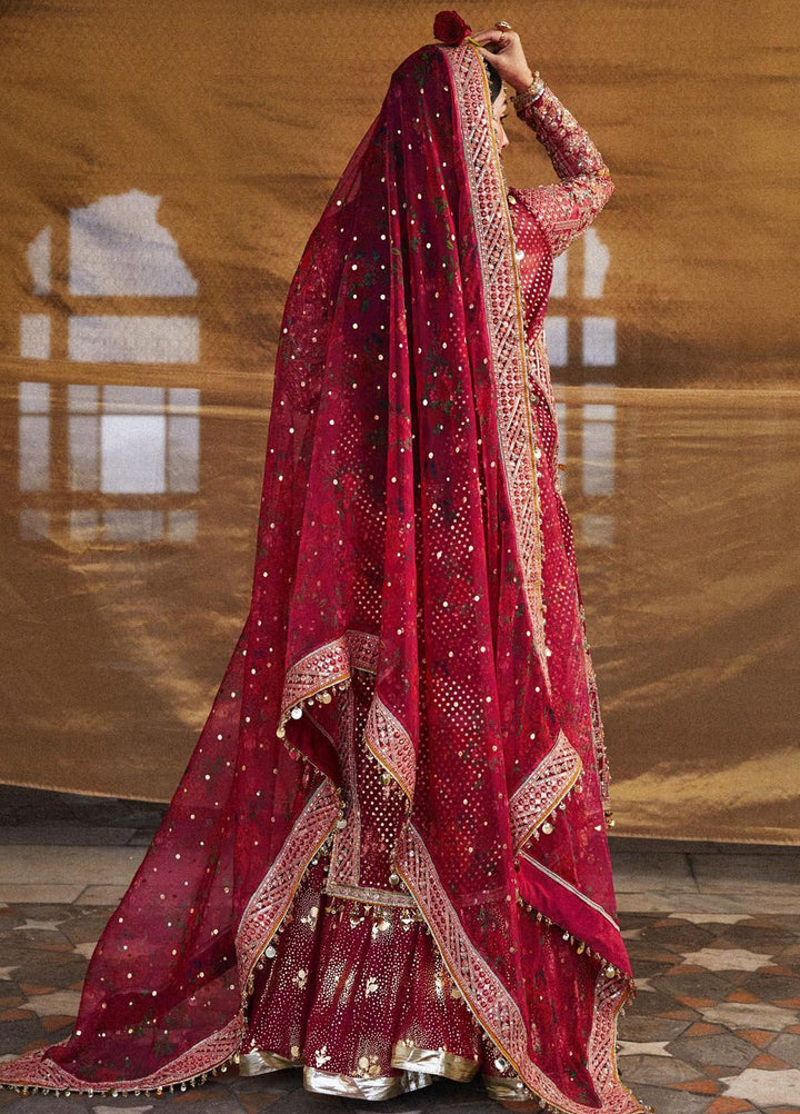 Hussain Rehar Embroidered Organza Suits Unstitched 3 Piece HRR24LF Gulal - Luxury Collection