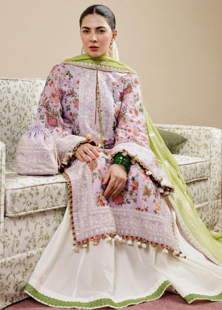 Hussain Rehar Embroidered Lawn Suits Unstitched 3 Piece HRR23FE Lilac - Spring / Summer Collection