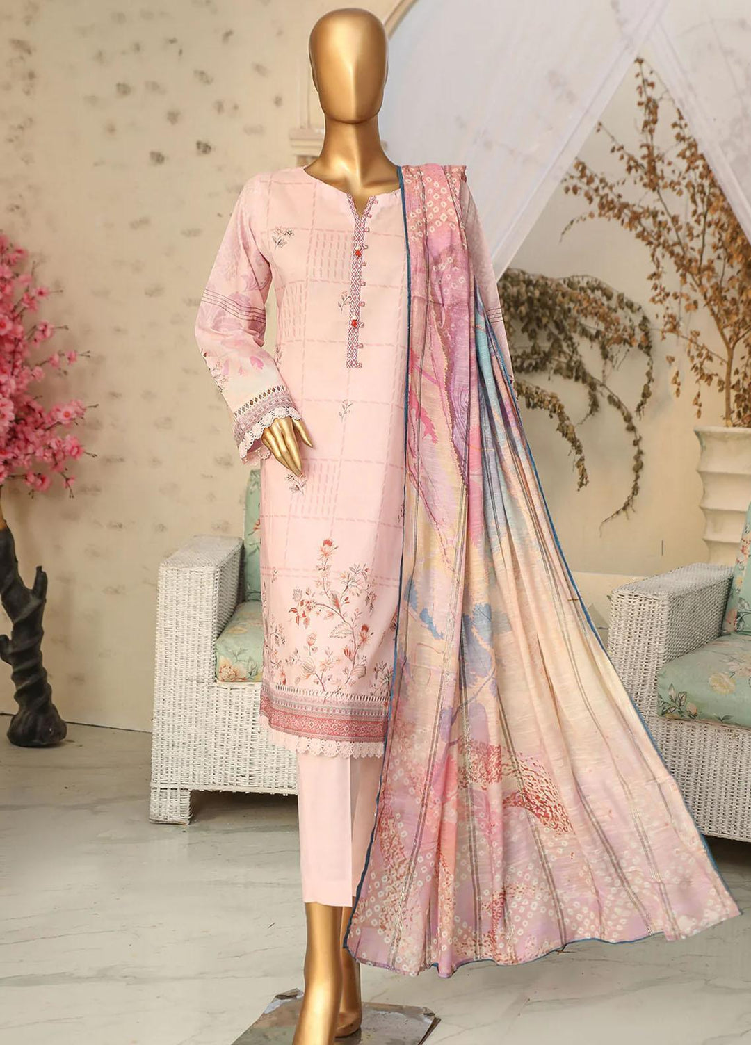 HZ Textiles Printed Lawn Suits Unstitched 3 Piece HZ23OP OPL-17777 - Summer Collection