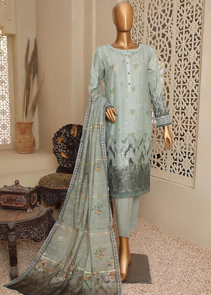 HZ Textiles Embroidered Lawn Suits Unstitched 3 Piece HZ23OF OC-18510 - Festive Collection
