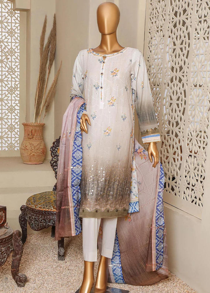 HZ Textiles Embroidered Lawn Suits Unstitched 3 Piece HZ23OF OC-18513 - Festive Collection