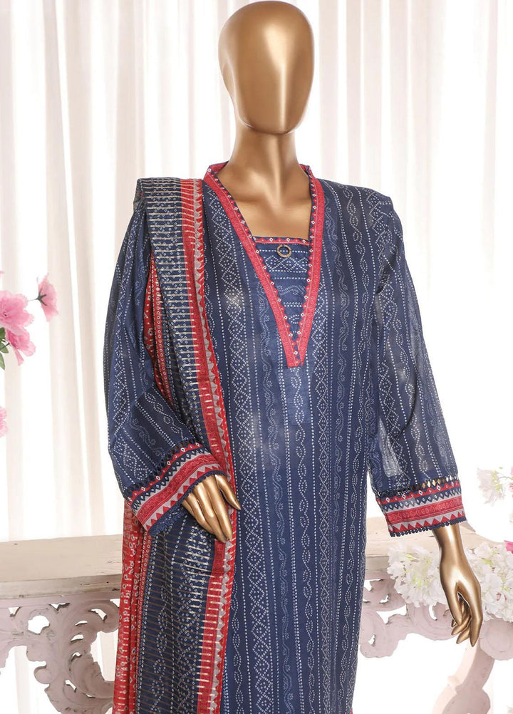 HZ Textiles Printed Lawn Suits Unstitched 3 Piece HZ23PZ PPC-17 - Summer Collection