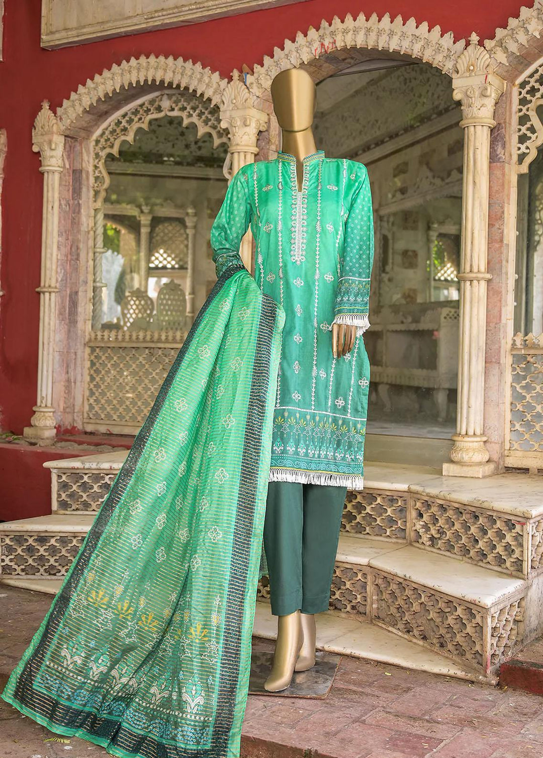 HZ Textiles Embroidered Cotton Suits Unstitched 3 Piece HZ22MS PEC-0301 - Mid Summer Collection