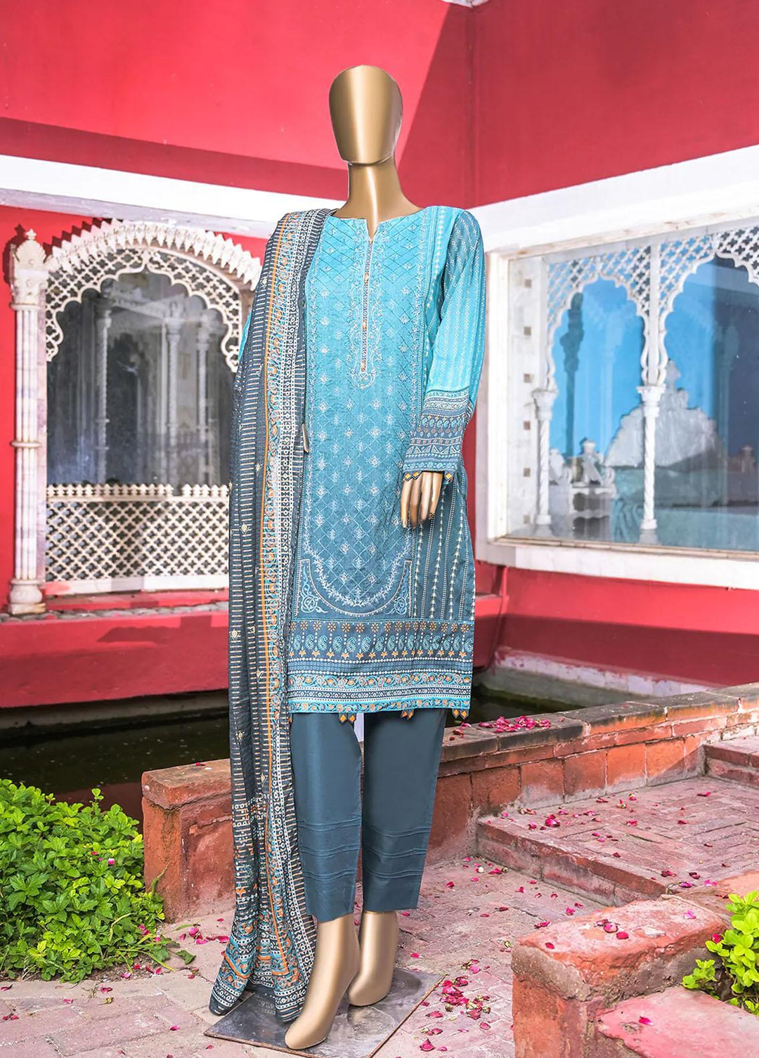 HZ Textiles Embroidered Cotton Suits Unstitched 3 Piece HZ22MS PEC-0302 - Mid Summer Collection