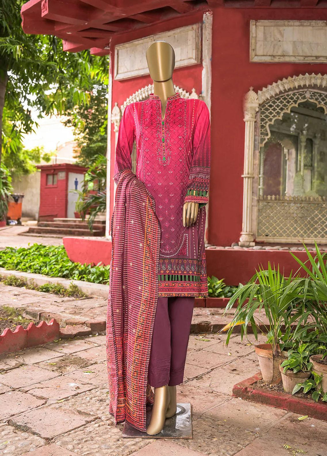 HZ Textiles Embroidered Cotton Suits Unstitched 3 Piece HZ22MS PEC-0303 - Mid Summer Collection