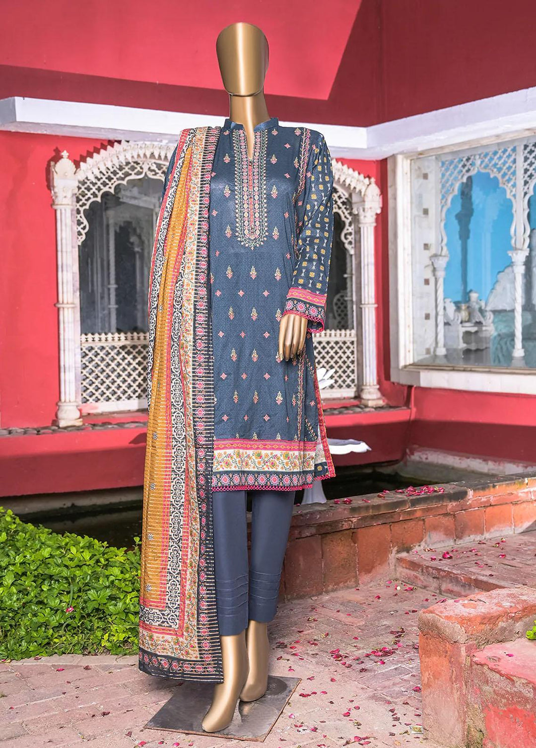HZ Textiles Embroidered Cotton Suits Unstitched 3 Piece HZ22MS PEC-0305 - Mid Summer Collection