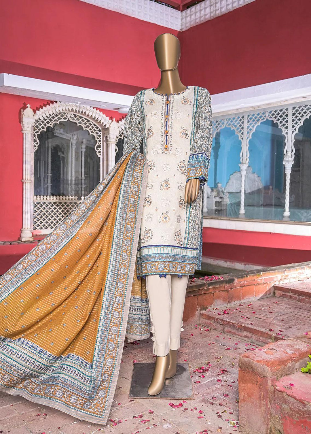 HZ Textiles Embroidered Cotton Suits Unstitched 3 Piece HZ22MS PEC-0307 - Mid Summer Collection