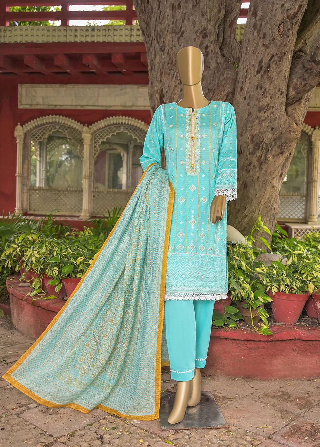 HZ Textiles Embroidered Cotton Suits Unstitched 3 Piece HZ22MS PEC-0308 - Mid Summer Collection