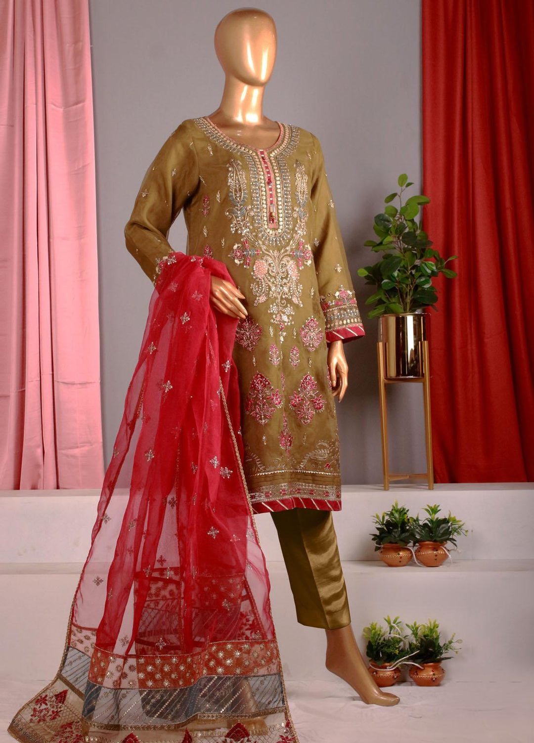HZ Textiles Luxury Pret Embroidered Organza 2 Piece Suit HZ22PRT HZK 40 B