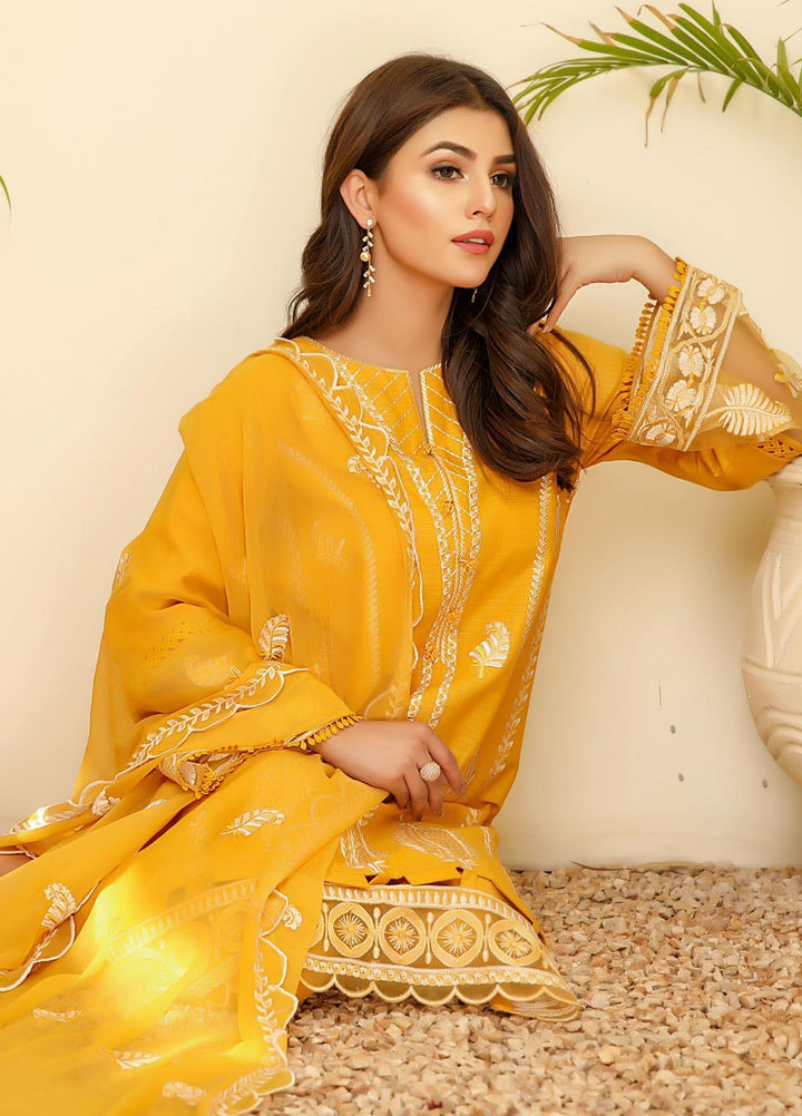 ILAHA Embroidered Lawn Stitched 3 Piece Suit ILH21PF 02 Emel
