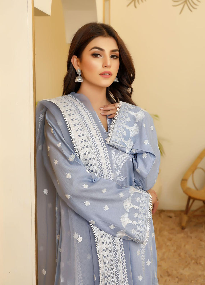 ILAHA Embroidered Lawn Stitched 3 Piece Suit ILH21PF 03 Aral
