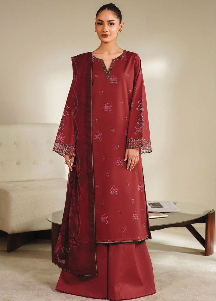 Ilara by Seran Embroidered Cambric Suits Unstitched 3 Piece SN25IC D-02 Sorrel - Summer Collection