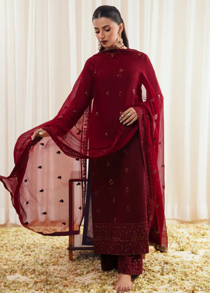 Illan By Ay Textile Embroidered Lawn Suit Unstitched 3 Piece AYT24I IL-005 Ruby - Festive Collection