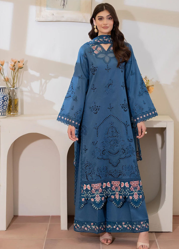 Imrozia Premium Pret Embroidered Lawn 3 Piece Suit IP-143 Kushar