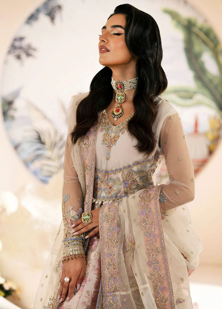 Inayat By AJR Embroidered Net Suit Unstitched 3 Piece AJR24I AFF-0 3 Amaryllis - Luxury Collection