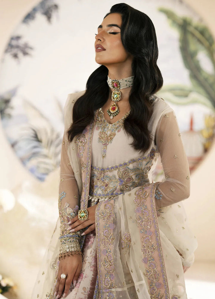 Inayat By AJR Embroidered Net Suit Unstitched 3 Piece AJR24I AFF-0 3 Amaryllis - Luxury Collection
